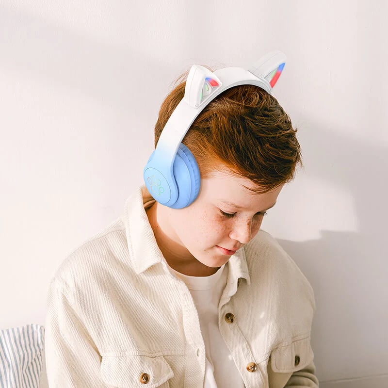 Hoco LED Cat Ear Headphones Blue — photo 3