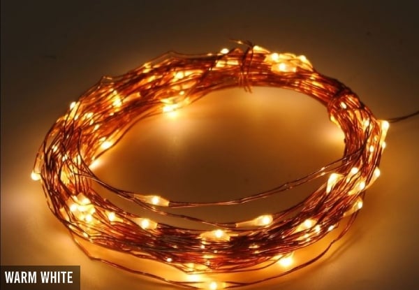 Solar-Powered Copper String Lights - Two Colours Available