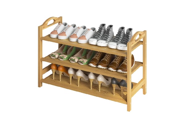 Bamboo Shoe Rack Storage Organiser - Options for Three, Four & Five-Tiers — photo 2