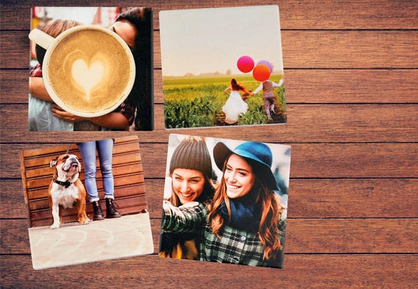 Set of Four Square Personalised Ceramic Coasters — photo 3