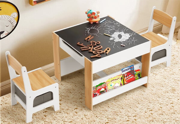 Kidbot Four-in-One Kids Table Activity Centre & Chair Set with Storage — photo 2