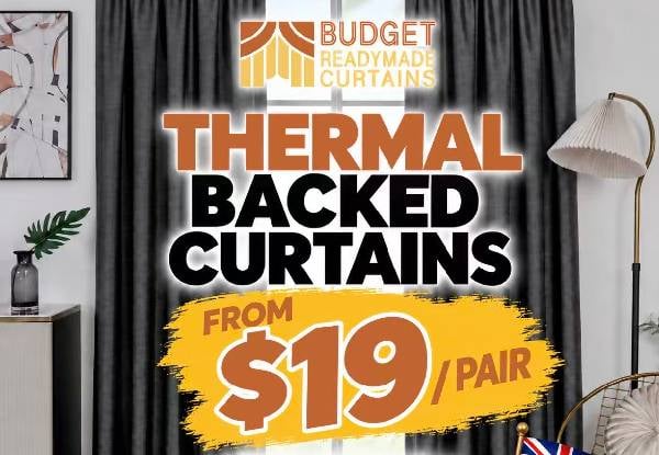 Pair of Thermal Readymade Curtains - Available in Three Colours & Six Sizes