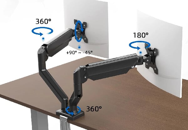 Gas Spring Monitor Arm Mount Compatible with 13-32 Inch Monitors - Two Options Available — photo 5