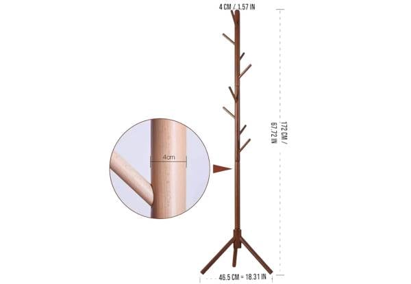 Wooden Coat Tree with Eight Hooks — photo 3
