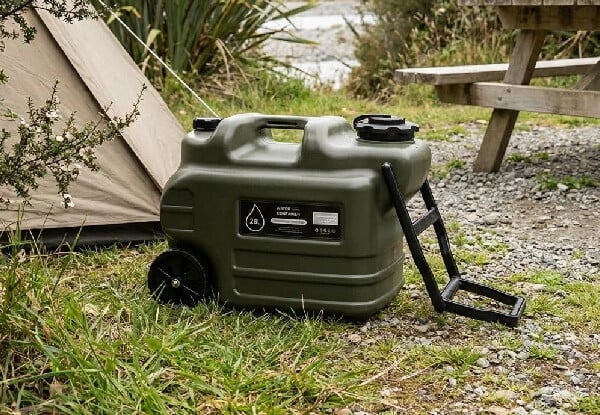 28L Portable Wheeled Water Jug with Folding Handle