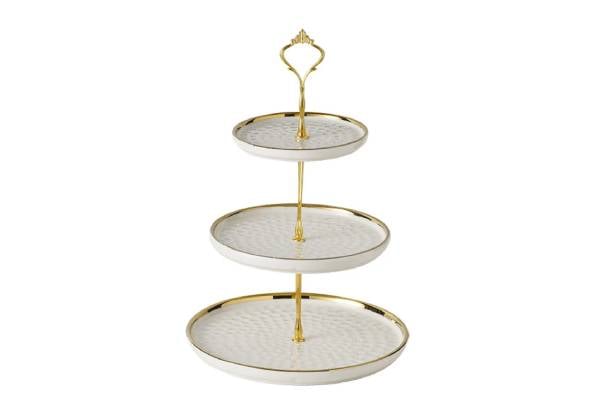 Three-Tier Ceramic High Tea Dessert Stand - Available in Two Colours — photo 4