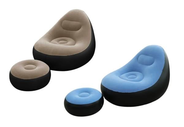 Inflatable Leisure Sofa Chair & Footstool - Available in Three Colours