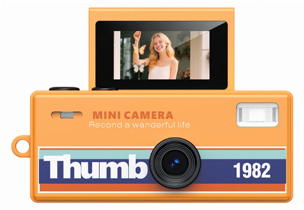 Retro HD 12MP Vintage Mini Digital Camera Orange — photo 4