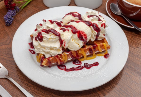 Any Two Fresh Belgian Waffles for Two People incl. Much Moore Ice Cream - Valid at The Colombo & Akaroa Locations — photo 2