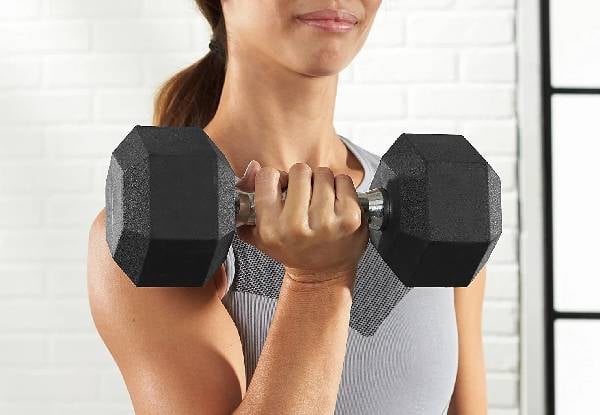 Two Rubber Encased Hex Dumbbell - Option for 5kg, 10kg, 15kg or 20kg — photo 6