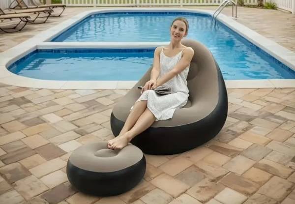 Inflatable Leisure Sofa Chair & Footstool - Available in Three Colours — photo 5