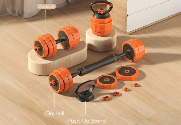 Adjustable Dumbbell Set with Connecting Rod & Kettlebell Handle - Option for 10kg, 15kg, 20kg or 30kg — photo 6