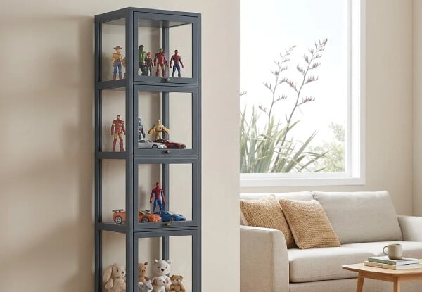 Five-Tier Bamboo Display Cabinet with Acrylic Doors - Two Sizes Available — photo 3