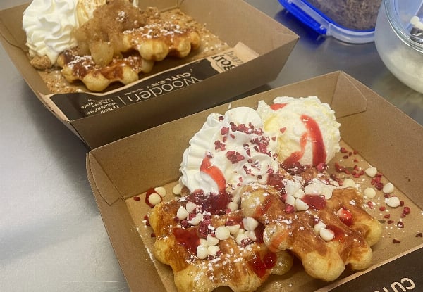Delicious Hot Waffles with Ice Cream at Sweet As Waffle Hut in the Surfside Mall - Options for up to Four People — photo 4
