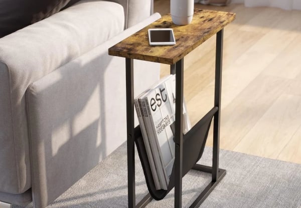 Narrow Side Table with Magazine Holder — photo 3