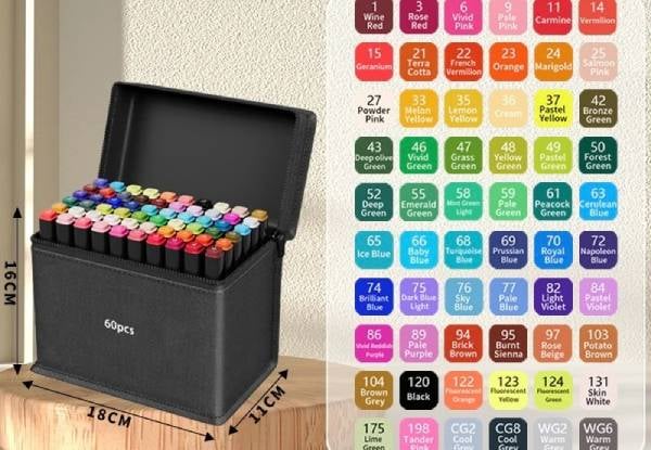 Dual Tip Marker Pen Set 24 Colours - Option for 60 Colours — photo 3