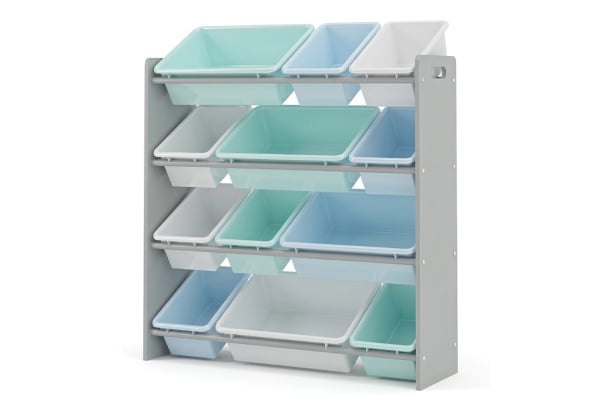 Toy Storage Organiser with 12 Plastic Bins — photo 2