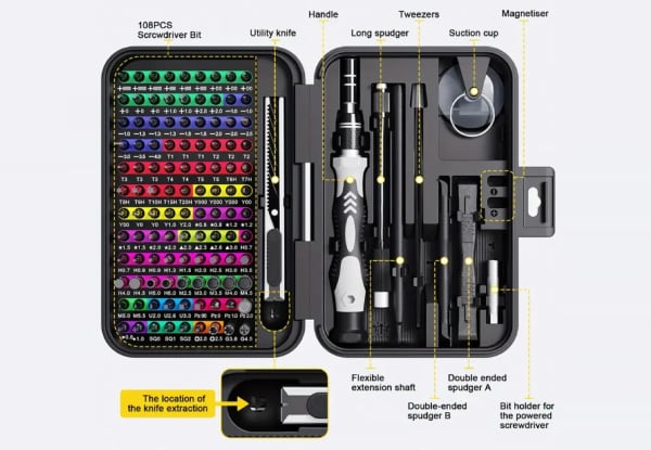 132-in-1 Precision Screwdriver Repair Tool Kit with Dual-Layer Storage Case — photo 3