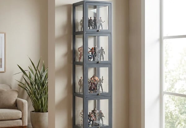 Five-Tier Bamboo Display Cabinet with Acrylic Doors - Two Sizes Available — photo 4
