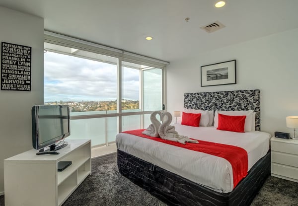 One-Night 4.5 Star Auckland Stay for Two in a Penthouse Apartment incl. Buffet Breakfast, $75 Food & Beverage Credit, In-Room Minibar & Car Parking