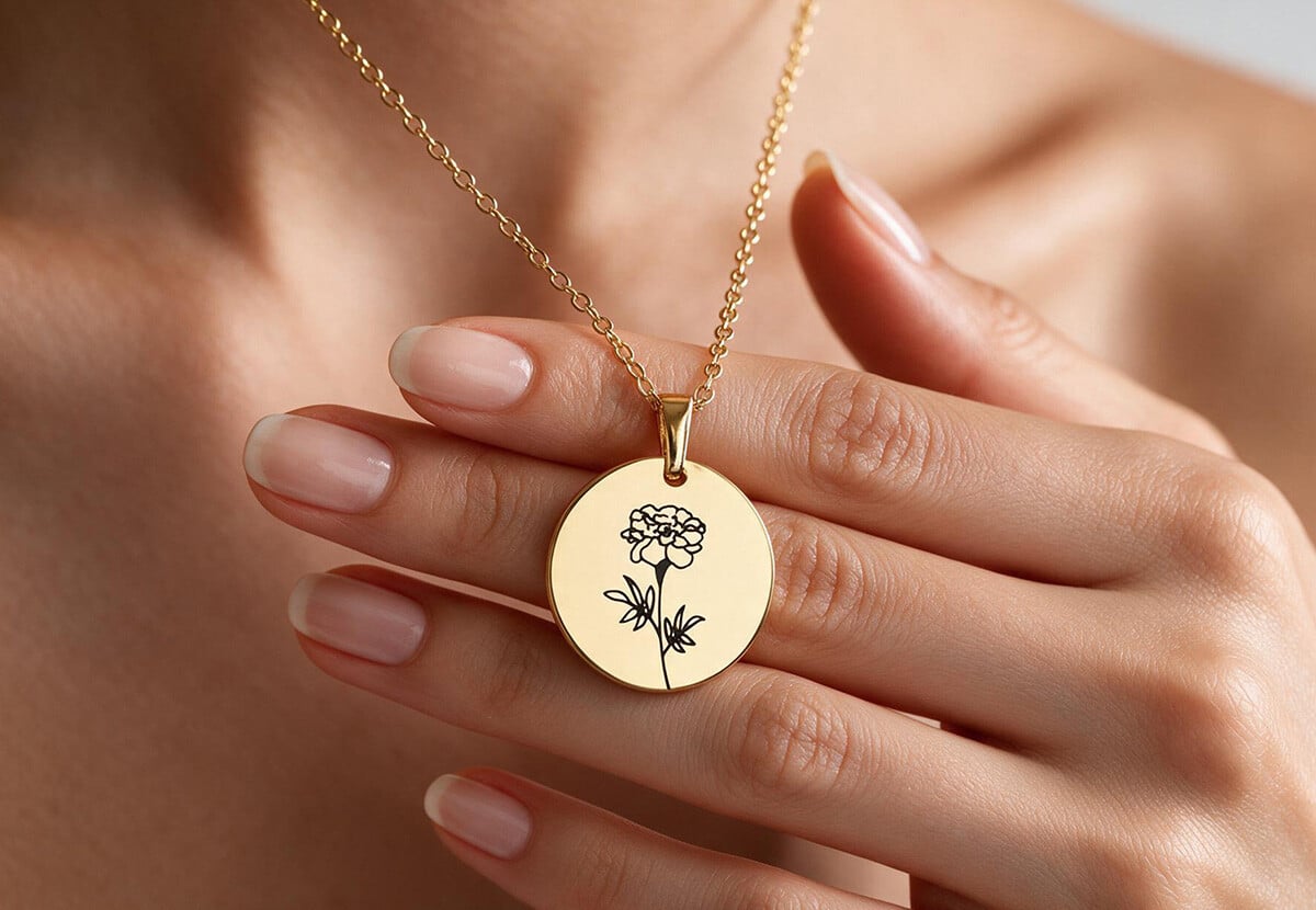 Custom Birth Flower Necklace — photo 7