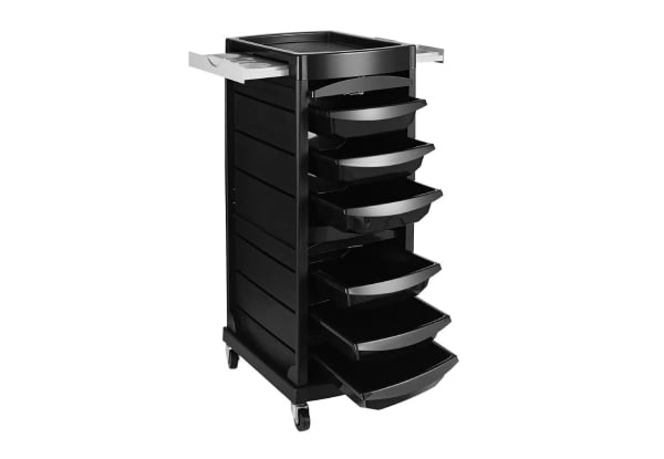 Seven-Tier Hairdressing Salon Storage Rolling Trolley Cart with Six Trays