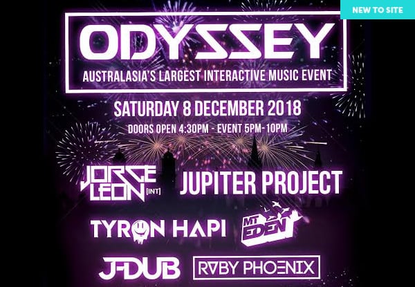 GA Ticket to ODYSSEY - Australasia's Largest Interactive Music Event December 8th 2018 - Christchurch 
 - Option for Two