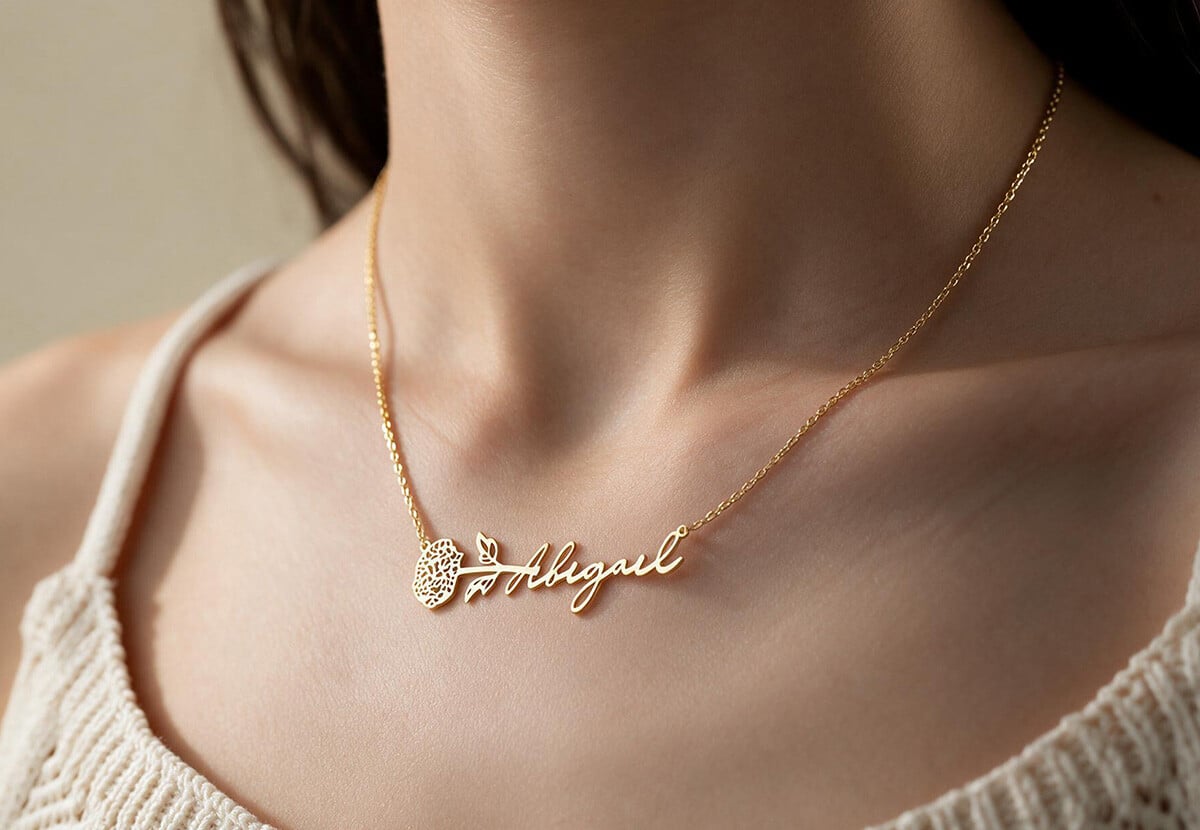 Custom Birth Flower Necklace — photo 5