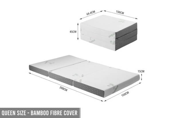Removable Cover Trifold Foam Mattress - Three Sizes & Five Options Available — photo 7
