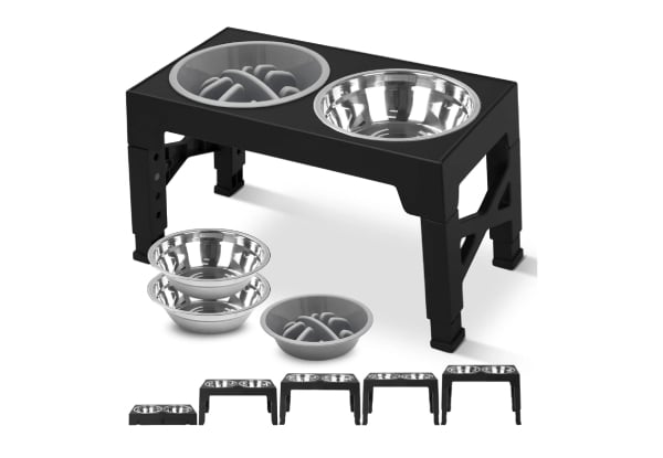 Dog Bowl Stand Table incl. Two Stainless Steel Bowls & Slow Food Bowl — photo 2