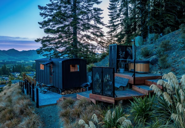 Two-Night Hanmer Springs Boutique Retreat for Two at The Shepherds Hut incl. Outdoor Woodfired Bath & Mountain Views - Option for Three Nights - Valid Sunday to Thursday Nights (50% Off)
