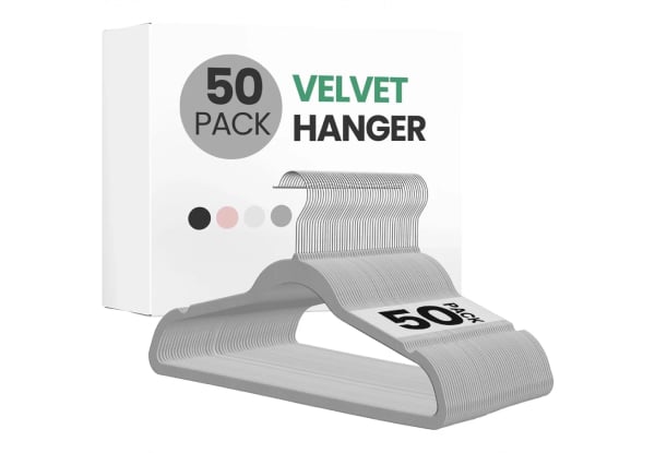 50-Piece 45cm Velvet Hangers - Available in Three Colours — photo 3
