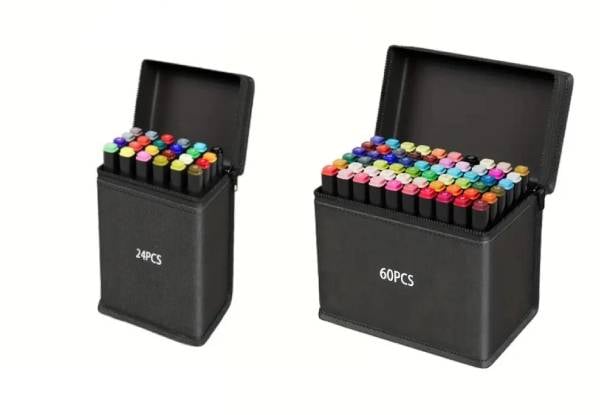 Dual Tip Marker Pen Set 24 Colours - Option for 60 Colours