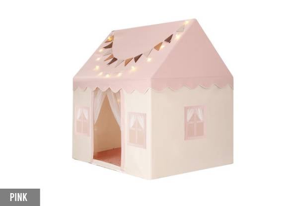 Kids Playhouse Play Tent with Mat & Lights - Three Colours Available — photo 4