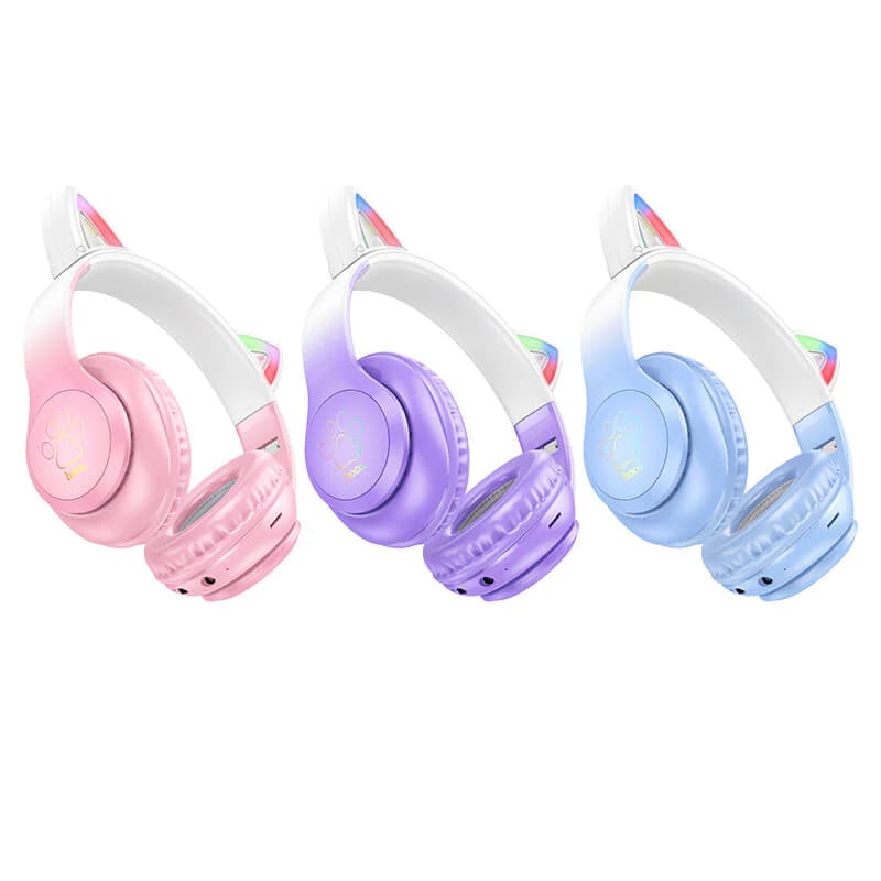 Hoco LED Cat Ear Headphones Purple — photo 3