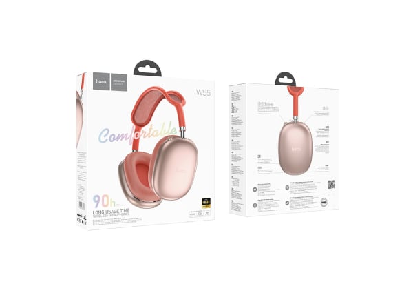 Hoco Premium Headphones w Micro SD & Aux Pink — photo 3