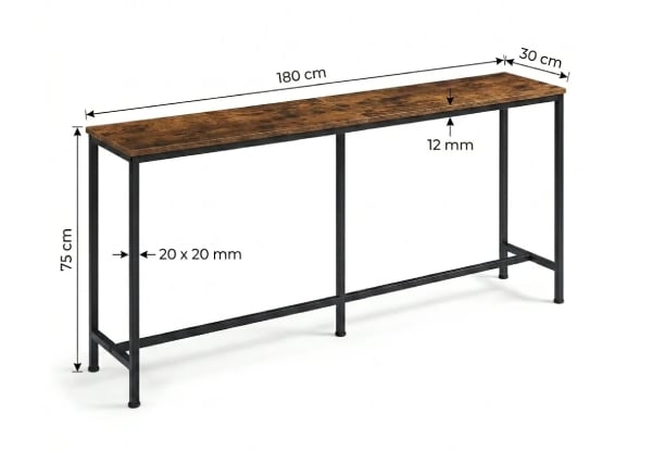 Rustic 180cm Narrow Console Table — photo 4