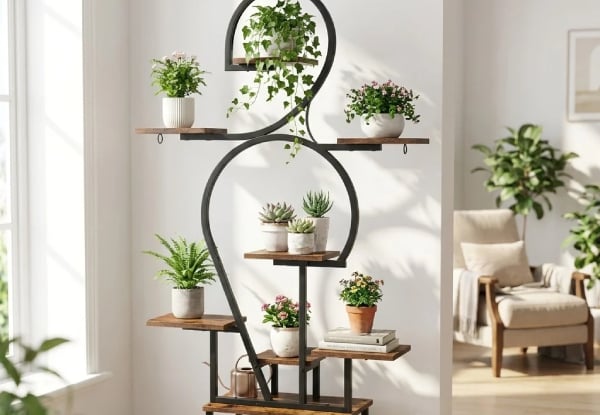 Six-Tier Curved Plant Stand — photo 2