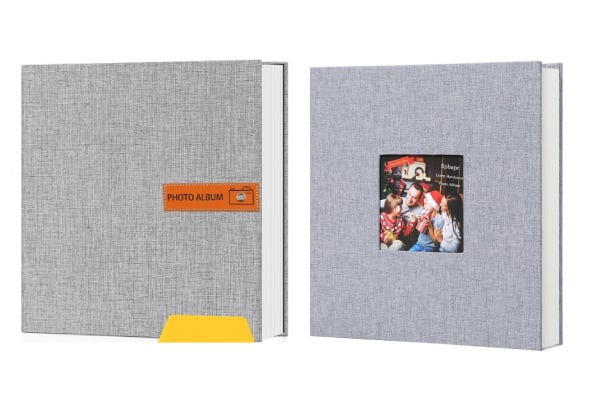 Self-Adhesive 80-Page Linen Photo Album - Option with Window Pocket