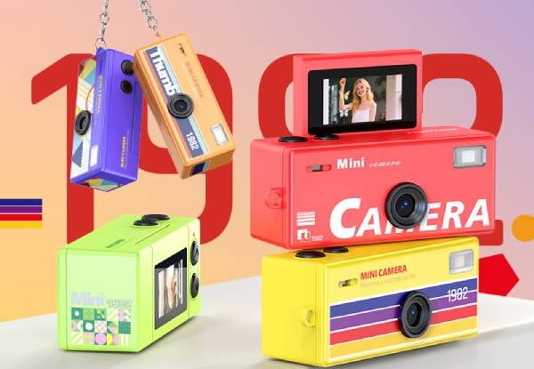 Retro HD 12MP Vintage Mini Digital Camera Orange — photo 2