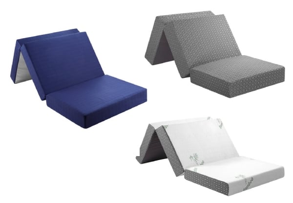 Removable Cover Trifold Foam Mattress - Three Sizes & Five Options Available