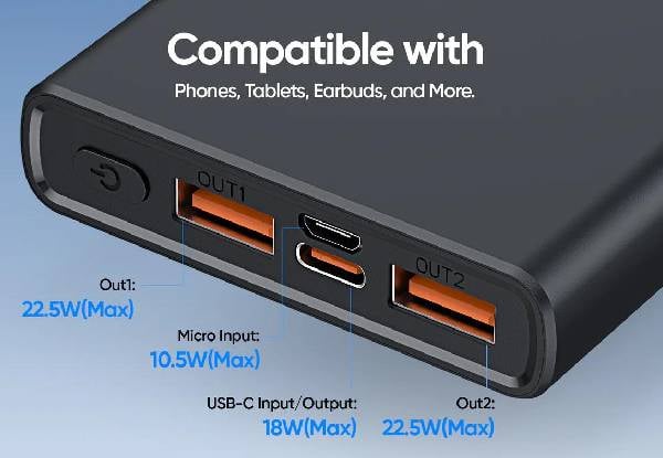 Titan ChargeUp 10000mAh Super Fast Powerbank - Black — photo 3