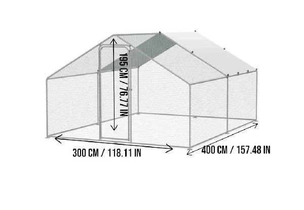 Large Chicken Coop with Roof Cover — photo 3