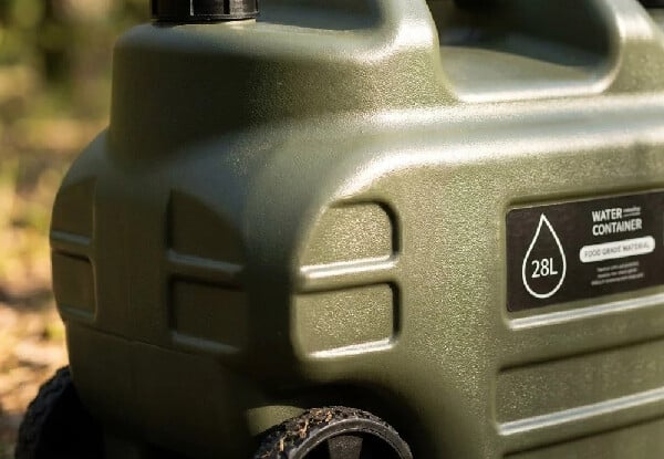28L Portable Wheeled Water Jug with Folding Handle — photo 3