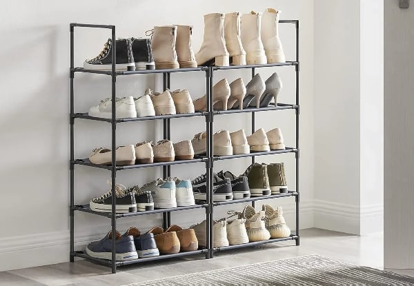 10-Tier Tall Shoe Rack Storage Shelf — photo 3