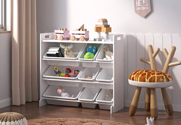 Toy Storage Shelf with Nine Bins — photo 2