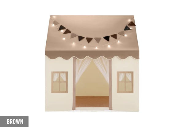 Kids Playhouse Play Tent with Mat & Lights - Three Colours Available — photo 5