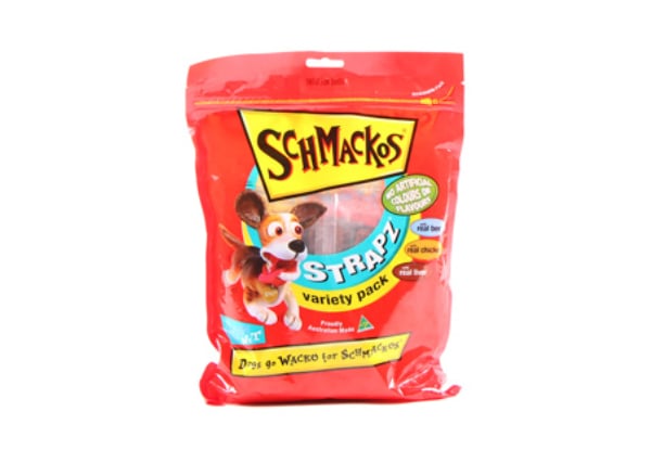 $2 for a Schmackos 400g STRAPZ Three-Variety Pack
