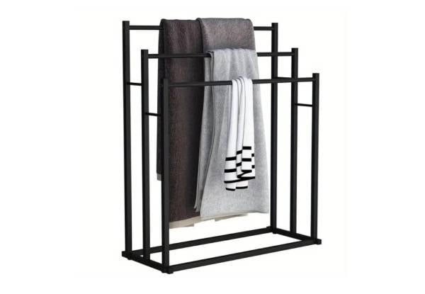 Freestanding Three-Tier Metal Towel Rack — photo 2