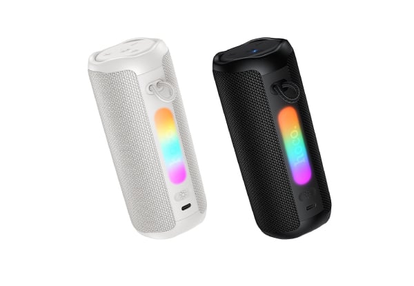Hoco Bass+ RGB LED Bluetooth Speaker w FM White — photo 4